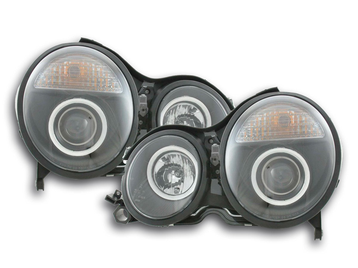 Scheinwerfer Set Mercedes E-Klasse Typ W210 99-01 schwarz für Rechtslenker Scheinwerfer Set Mercedes E-Klasse Typ W210 99-01 schwarz für Rechtslenker